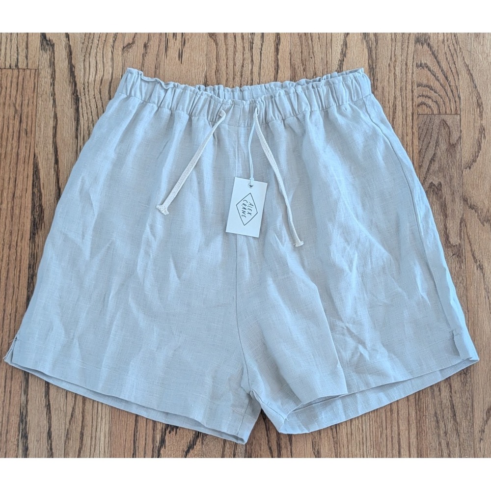Alex Crane Bo Shorts Men XL Beige Drawstring Tie 100% Linen Summer Chino NWT USA